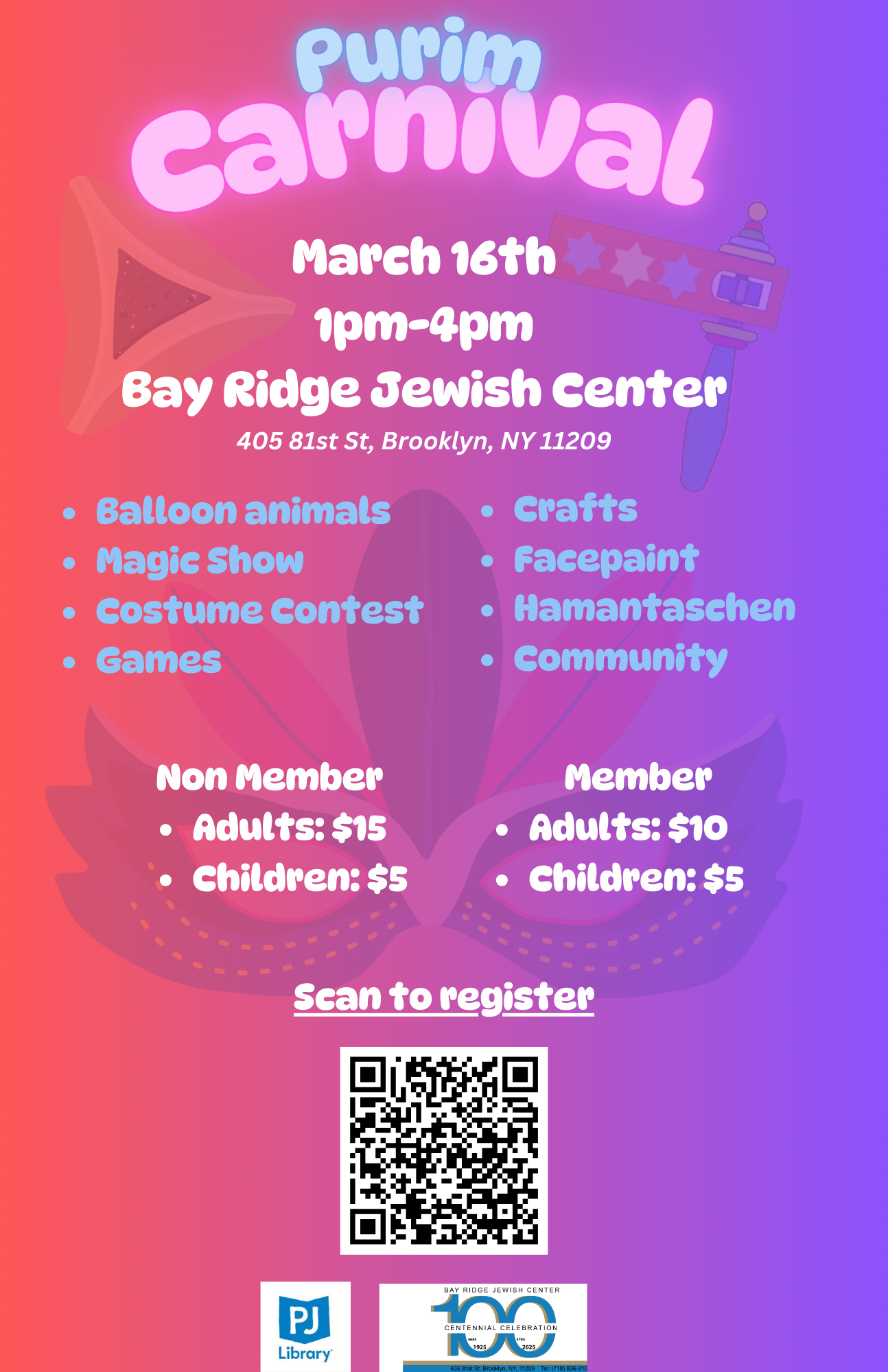Purim Carnival at Bay Ridge Jewish Center